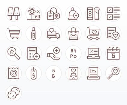 Item Design Icons featuring 25 PIXEL Perfect Regular Line Style vector