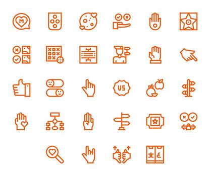 28 Icons for Choice featuring 256x256 Pixel Aligned Bold Line Graphics vector