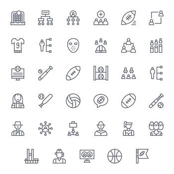 35 íconos para equipo optimizado en monitor Perfecto 64 x 64 regular línea resolución vector