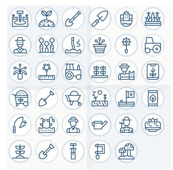 35 PIXEL Perfect Icons themed around Soil in 256x256 Regular Line format vector