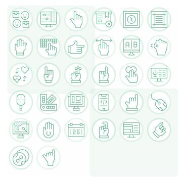 Ui Icon Set with 32 Thin Line 256x256 Pixel Optimized Graphics vector