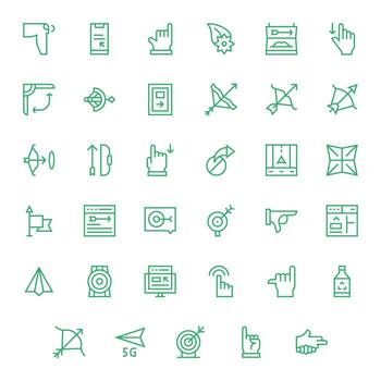35 Regular Line Icons designed for Arrow in High Resolution Detail Enhanced format vector