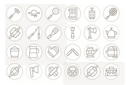 Handle Icon Repository containing 24 Thin Line 256x256 PIXEL Perfect graphics vector