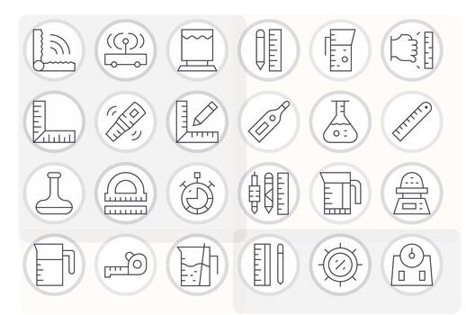 24 Thin Line Icons from Measuring in 256x256 Pixel Optimized Quality vector