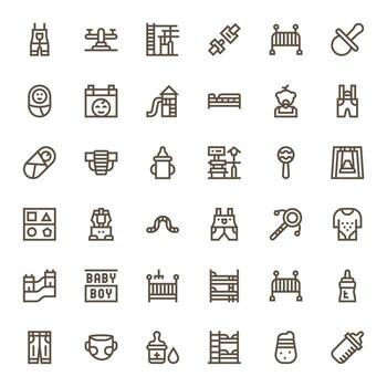 36 íconos para niñito optimizado en editable alto resolución negrita línea resolución vector