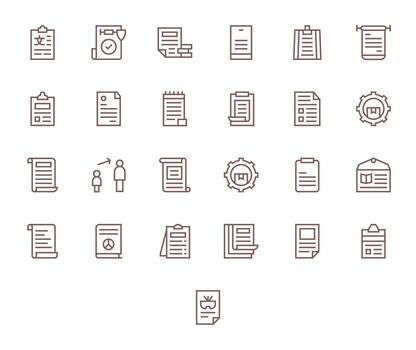 25 alto resolución íconos para pautas con editable regular línea claridad vector