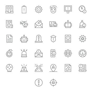 Thin Line Grid Fitted Icons from Critical Set with 32 High Resolution Icons vector