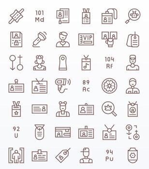 identificación gráficos paquete incluso 42 regular línea alto resolución detalle mejorado íconos vector