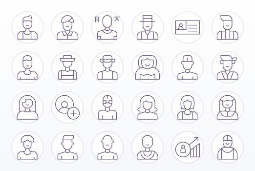24 Thin Line Icons designed for Signup in High Resolution Pixel Optimized format vector