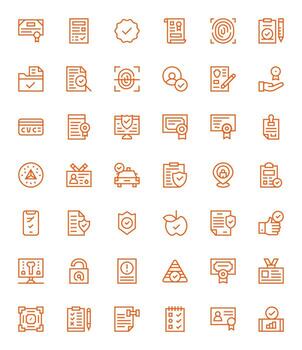 42 256x256 Pixel Optimized Icons for Verification in Regular Line Theme vector