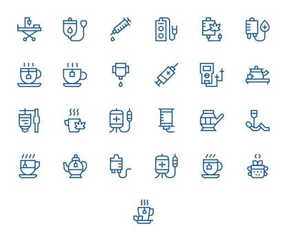 25 128x128 Regular Line Icons optimized for Infusion Pixel Aligned display vector