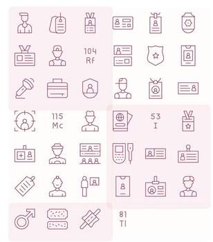 40 Delgado línea íconos diseñado para identificación en alto resolución píxel optimizado formato vector