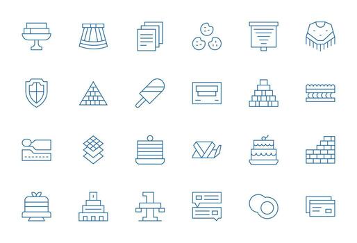 24 Retina Ready Thin Line Icons optimized for Layered Pixel Aligned display vector