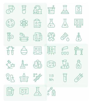 40 Thin Line Icons for Experiment in crisp High Resolution PIXEL Perfect resolution vector