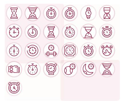 Chronometer Visual Pack containing 25 Regular Line Display Perfect Icons vector
