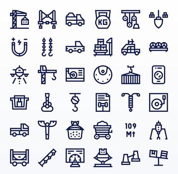 36 Pixel Optimized Bold Line Icons designed for Load Interface vector