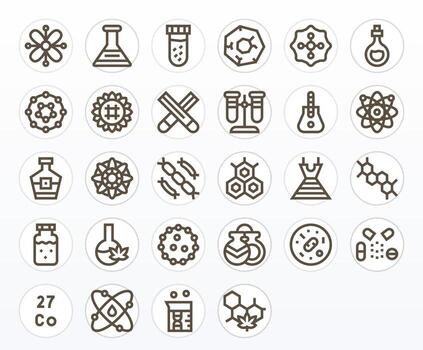 28 Pixel Aligned Bold Line Icons designed for Compound Interface vector