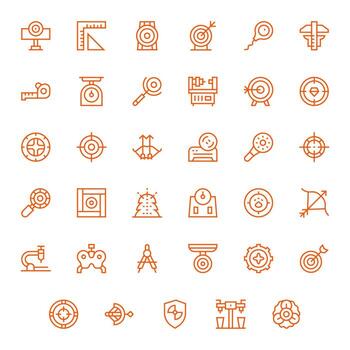 Precision Icon Repository containing 35 Regular Line Retina Ready PIXEL Perfect graphics vector