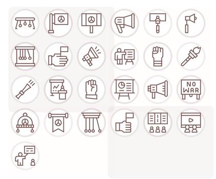 Demonstration Comprehensive Bundle with 25 Detail Enhanced Regular Line 256x256 Icons vector
