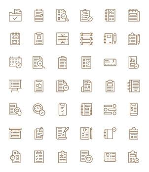 Checklist Display Perfect Set with 42 High Resolution Regular Line Icons vector