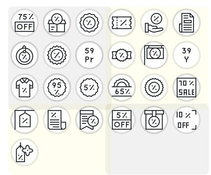 Markdown Icon Set with 25 Regular Line 256x256 Pixel Aligned Graphics vector