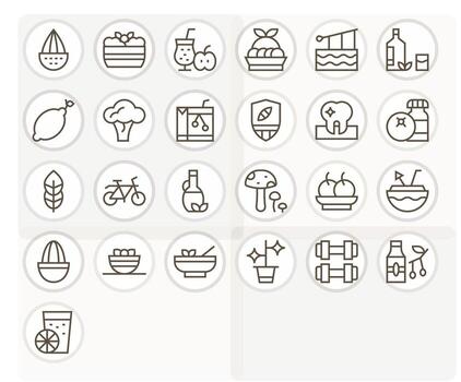 25 Icons for Healthy optimized in Editable 64x64 Regular Line resolution vector