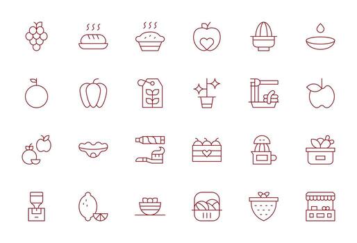Fresh Design Icons featuring 24 Pixel Aligned Thin Line Style vector