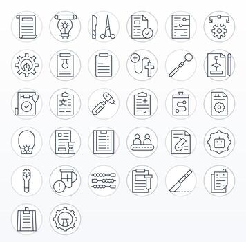 Procedure Icon Arsenal with 32 128x128 Thin Line PIXEL Perfect designs vector