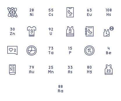 25 regular línea íconos para número en crujiente 256x256 monitor Perfecto resolución vector