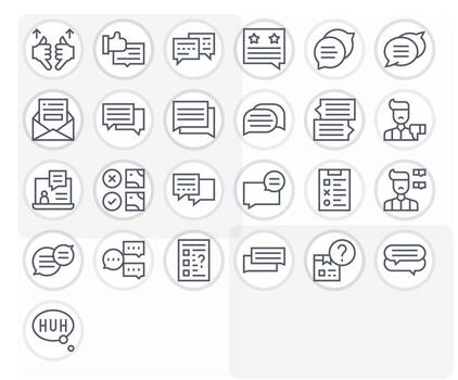 25 editable regular línea íconos desde realimentación formar colección vector