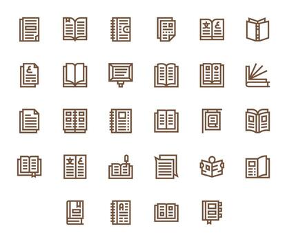 28 cuadrícula equipado negrita línea íconos diseñado para paginas interfaz vector