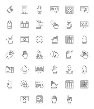 Ui Scalable Set featuring 40 Pixel Optimized Thin Line 256x256 Icons vector