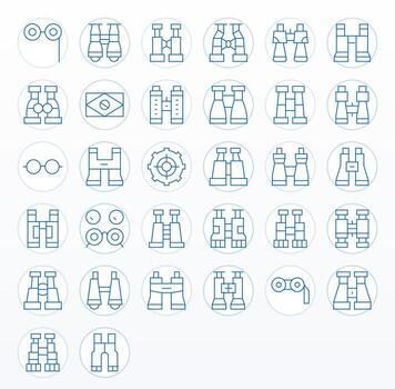 32 Thin Line Icons for Sight in crisp 256x256 Detail Enhanced resolution vector