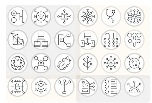 24 Delgado línea íconos diseñado para nodo en 64 x 64 detalle mejorado formato vector