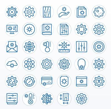 parámetros visual paquete conteniendo 35 regular línea detalle mejorado íconos vector