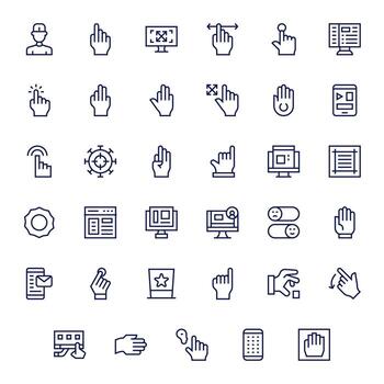 Ui Design Icons featuring 35 PIXEL Perfect Regular Line Style vector