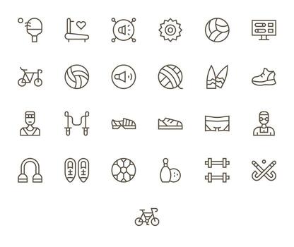 Active Pixel Aligned Set with 25 128x128 Regular Line Icons vector