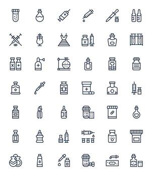 42 256x256 Regular Line Icons optimized for Vial Display Perfect display vector