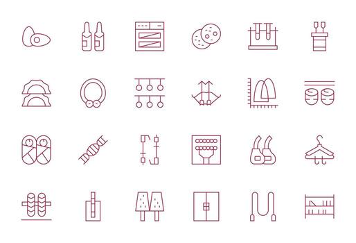 doble escalable conjunto presentando 24 editable Delgado línea 128x128 íconos vector