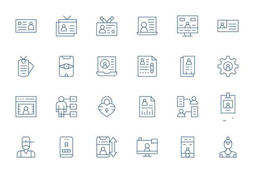 Personal Data Exclusive Set featuring 24 Thin Line Display Perfect High Resolution Icons vector