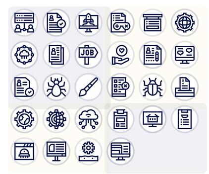 Application Icon Toolkit featuring 28 PIXEL Perfect 64x64 Bold Line elements vector