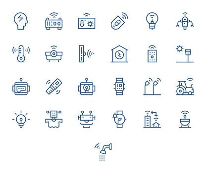 25 Editable Icons themed around Smart in 256x256 Regular Line format vector