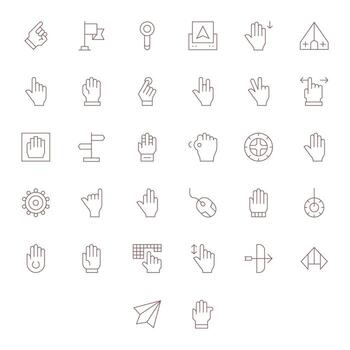 32 Thin Line Display Perfect 128x128 Icons from Pointer Suite vector