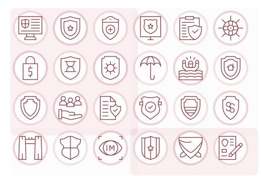 Safeguard Icon Repository containing 24 Thin Line 256x256 Display Perfect graphics vector