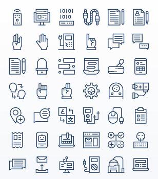 42 Display Perfect 64x64 Icons for Input in elegant Regular Line design vector