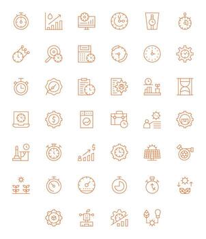 Efficiency Graphics featuring 40 Thin Line Grid Fitted 128x128 Designs vector