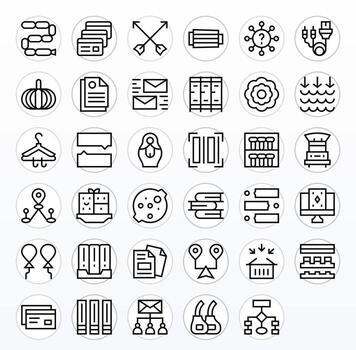 35 64x64 Icons for Multiple in Display Perfect Regular Line Format vector