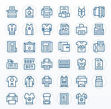 35 Detail Enhanced High Resolution Icons for Print in elegant Regular Line design vector