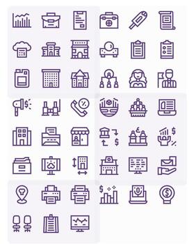 negocio icono repositorio conteniendo 45 negrita línea alto resolución píxel optimizado gráficos vector