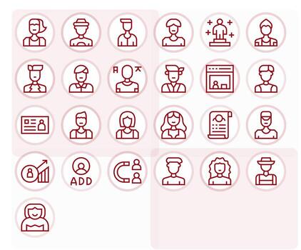 Signup Comprehensive Bundle with 25 Detail Enhanced Regular Line High Resolution Icons vector